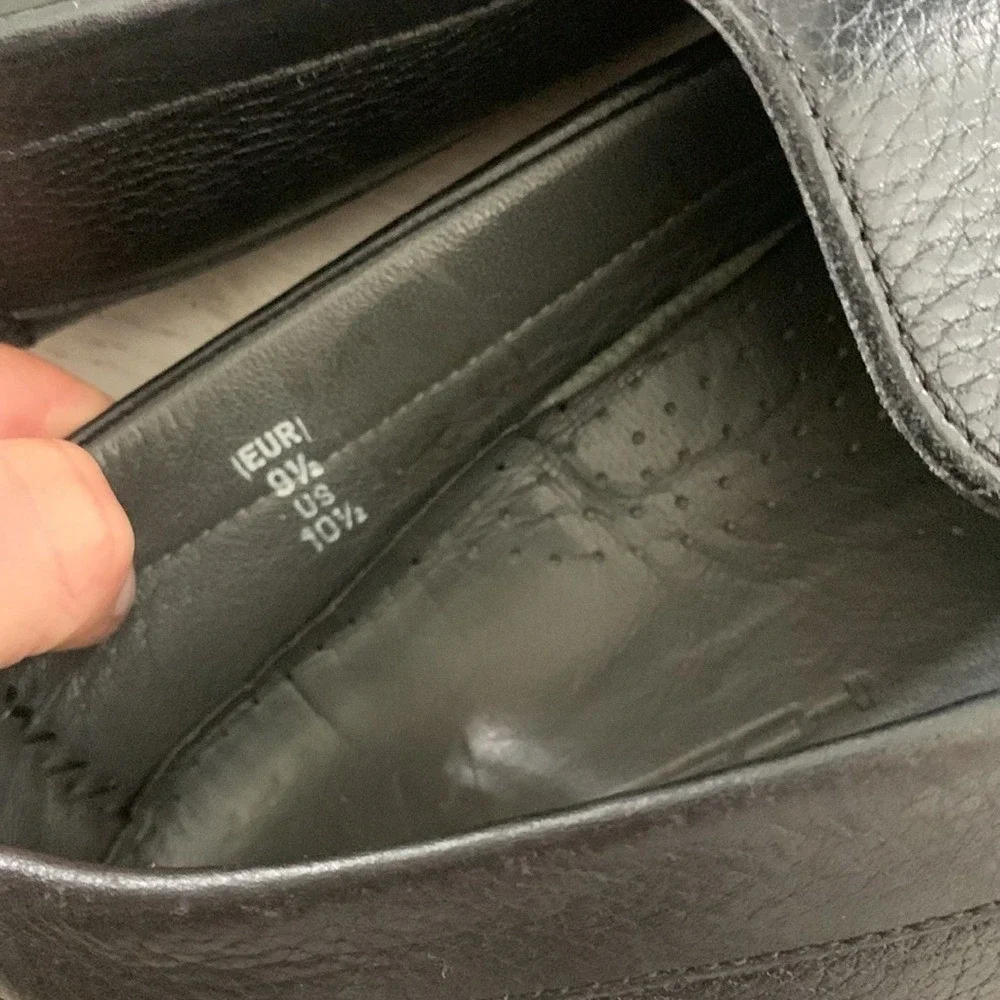 Moreschi Nassau Deerskin Driving Loafers Black‎ size 10 1/2 leather logo